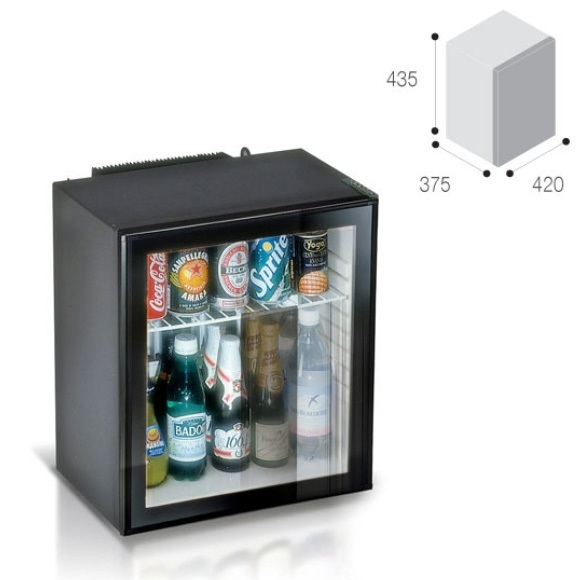 Vitrifrigo Frigobar lt.25 da incasso con porta a vetro C 250 SV Dim. H.435  x L.420 x P.375 - Il Ferramenta