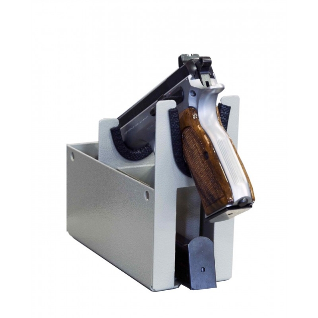 Camano Porta pistola e caricatore in lamiera rivestita 2 mm Dim H.16,5 ×  L.7,9 × P.18,5 Art.352 - Il Ferramenta