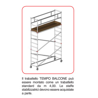 Svelt Trabattello in alluminio Mod. Tempo balcone lunghezza elemento 2,5 mt  Struttura Completa - Il Ferramenta